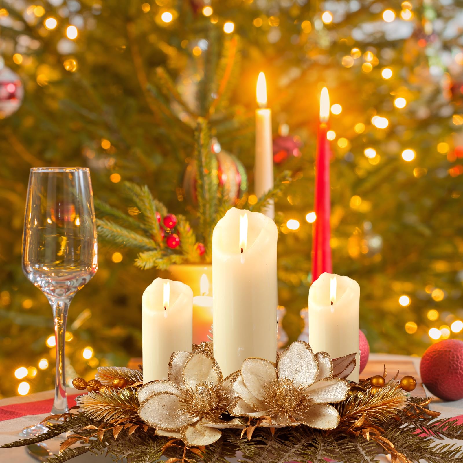 Cindeer centerpiece on mantle adding seasonal warmth to a living room