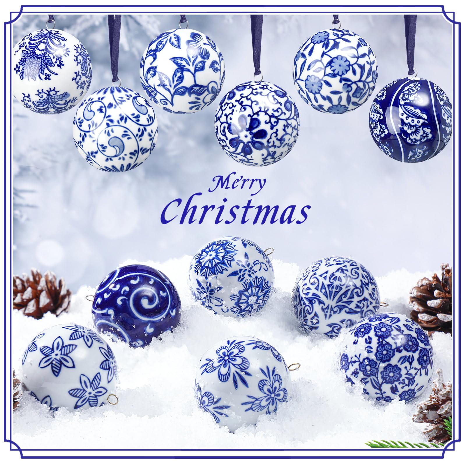 Cindeer porcelain orbs arranged in bowl showing elegant centerpiece effect