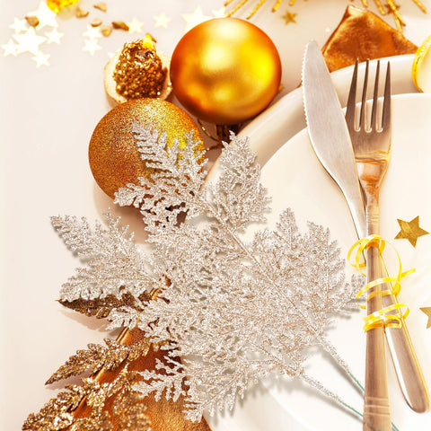 Cindeer picks arranged in a Christmas tree adding shimmer and depth