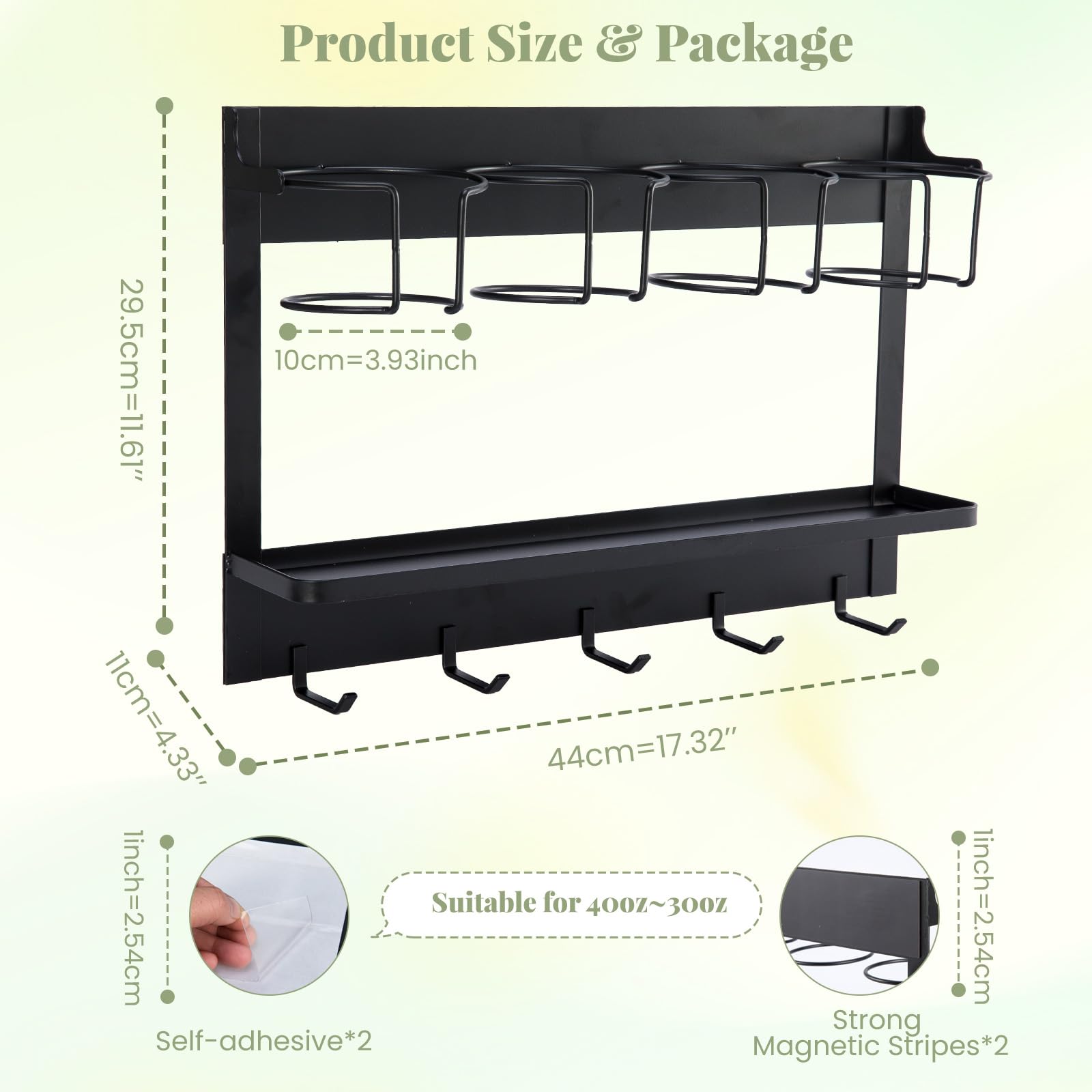 CINPIUK five hooks with straws and keys for tidy, grab-and-go benefit