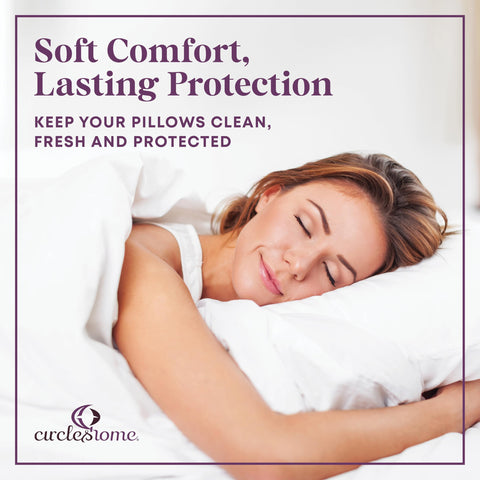 CIRCLESHOME protector containing feather pillow preventing feather escape and extending pillow life
