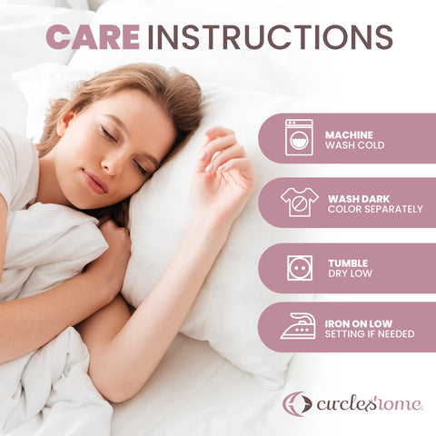 CIRCLESHOME folded protectors stacked ready for laundry highlighting easy care and rotation
