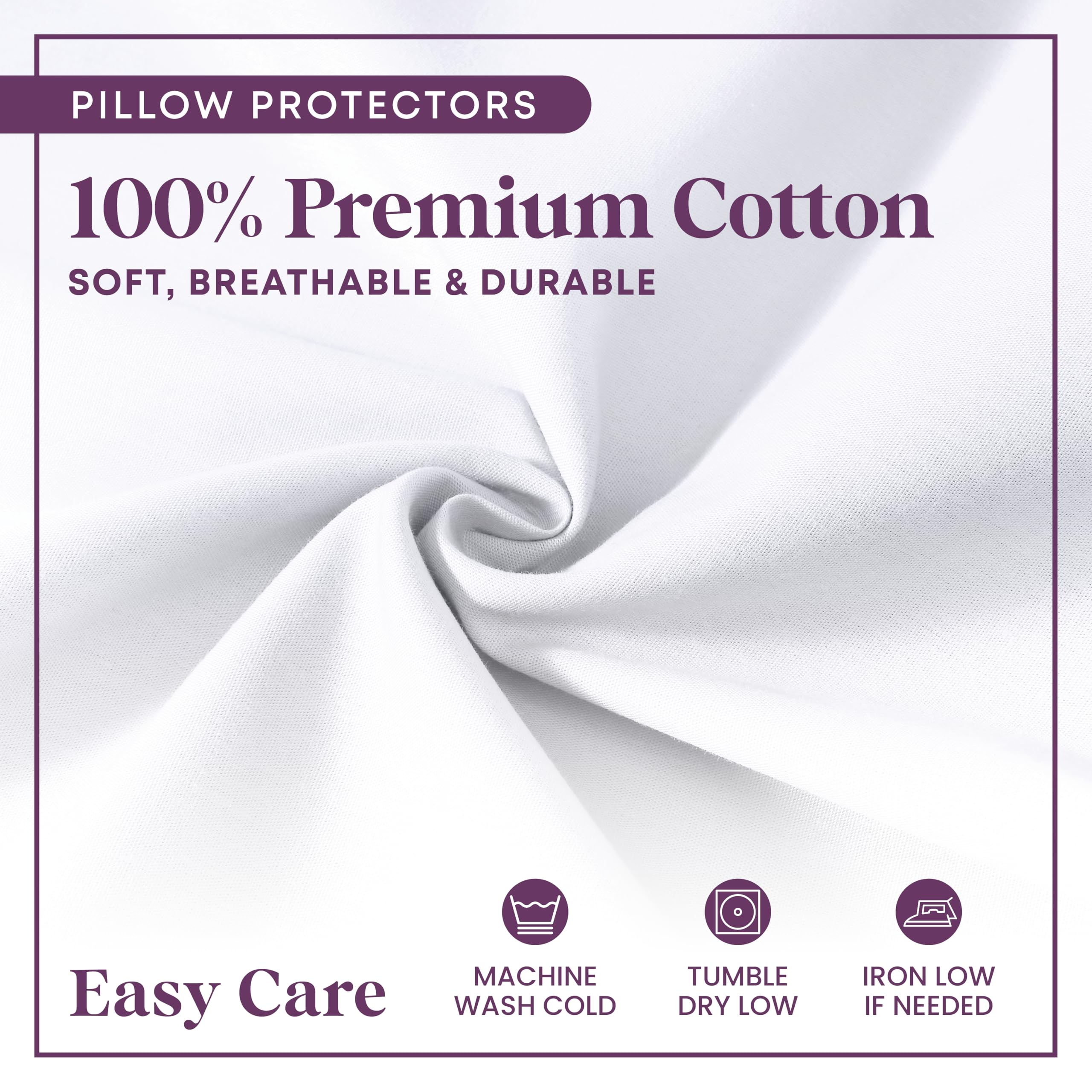 CIRCLESHOME protector fitted over a standard pillow demonstrating secure, snug fit