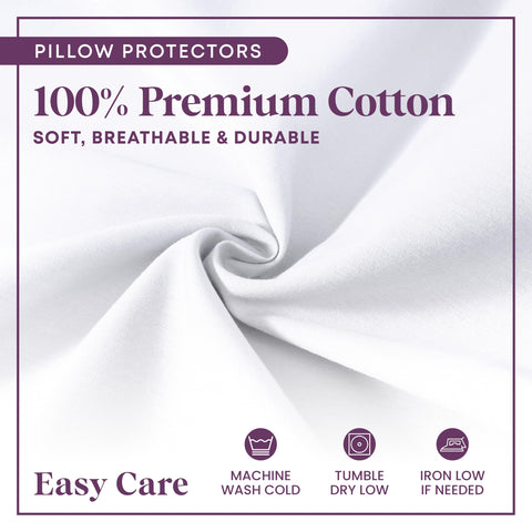CIRCLESHOME protector fitted over a standard pillow demonstrating secure, snug fit