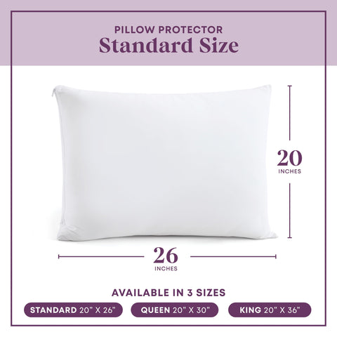 CIRCLESHOME protector beside measuring tape showing standard 20x26 size for accurate fit