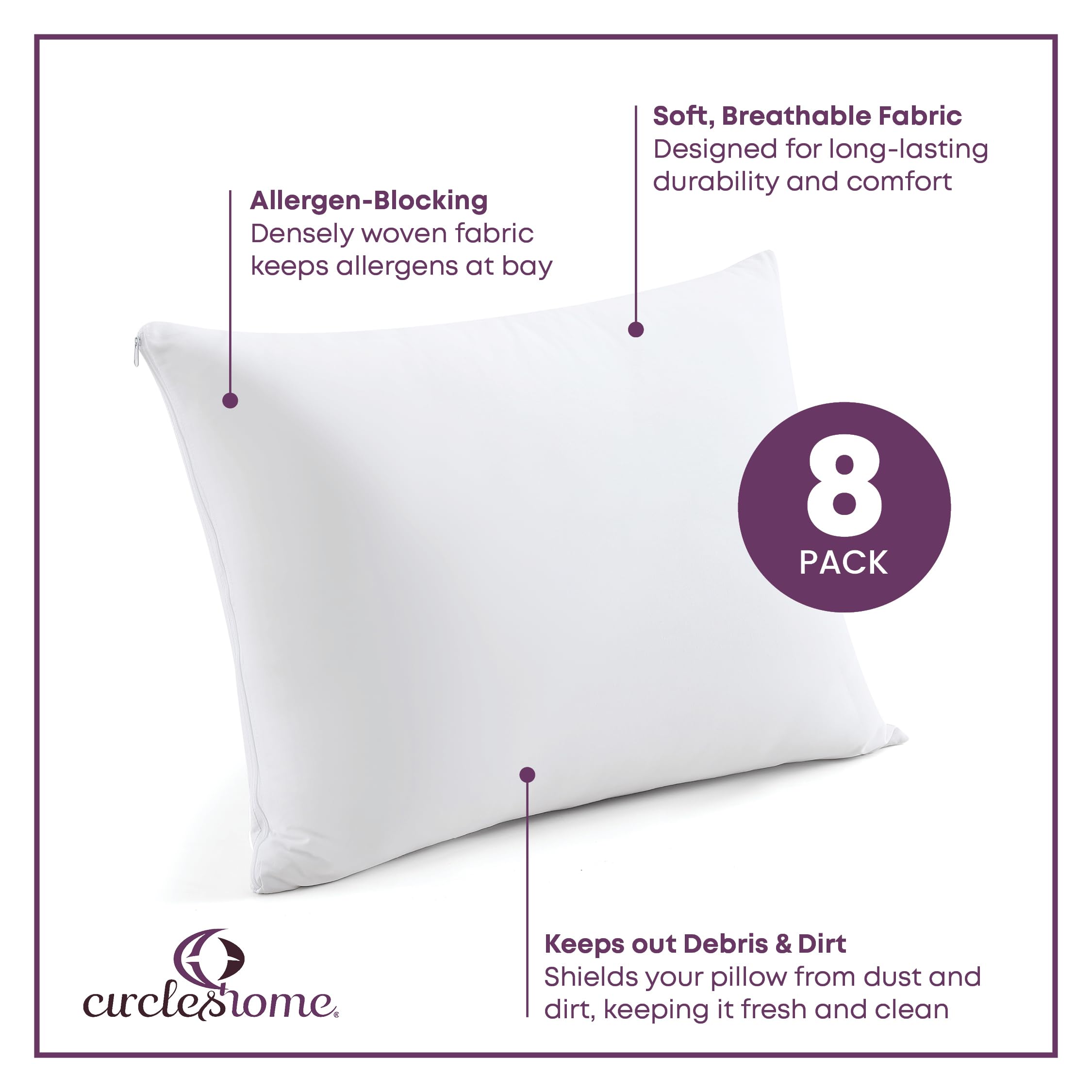 CIRCLESHOME zipper close-up displaying smooth slider for easy, quiet closure