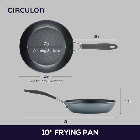 Circulon A1 handle detail showing stainless steel and silicone for secure grip