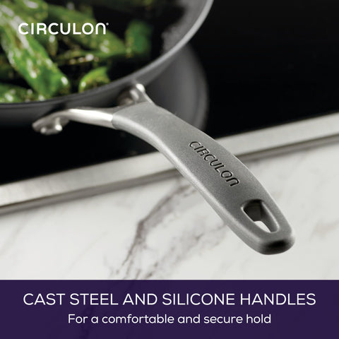 Circulon heavy stainless steel base showing induction-ready design and even heat