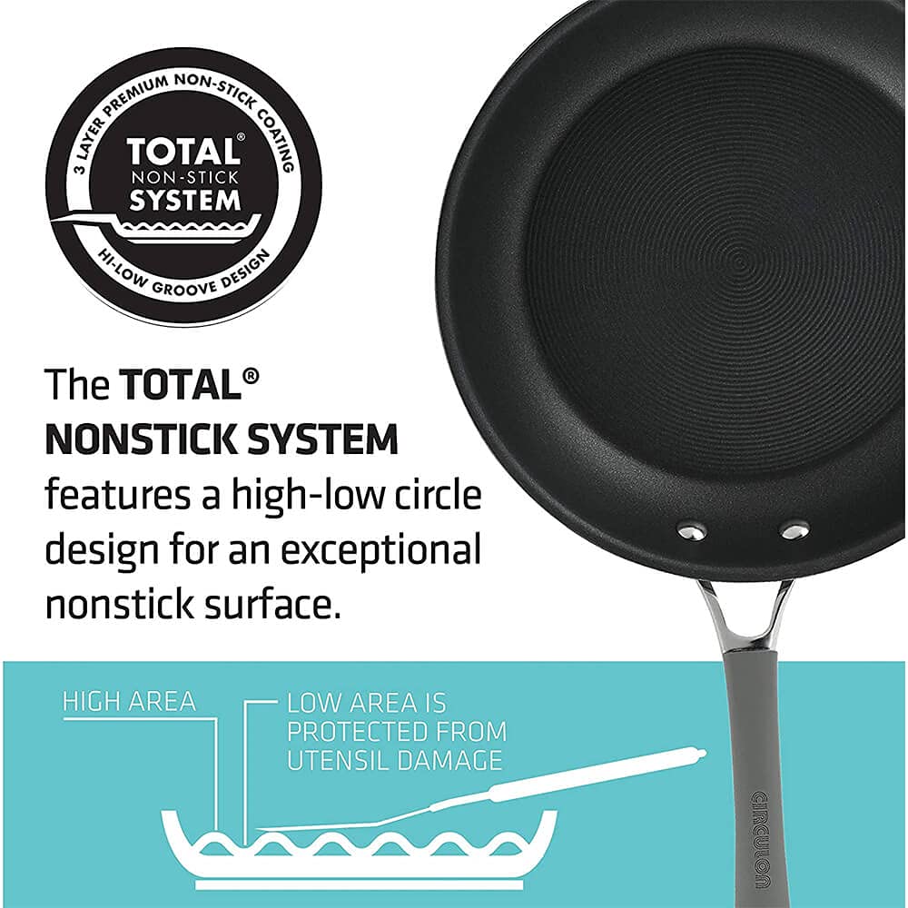 Circulon Elementum dual riveted handle with silicone grip providing safe comfortable hold