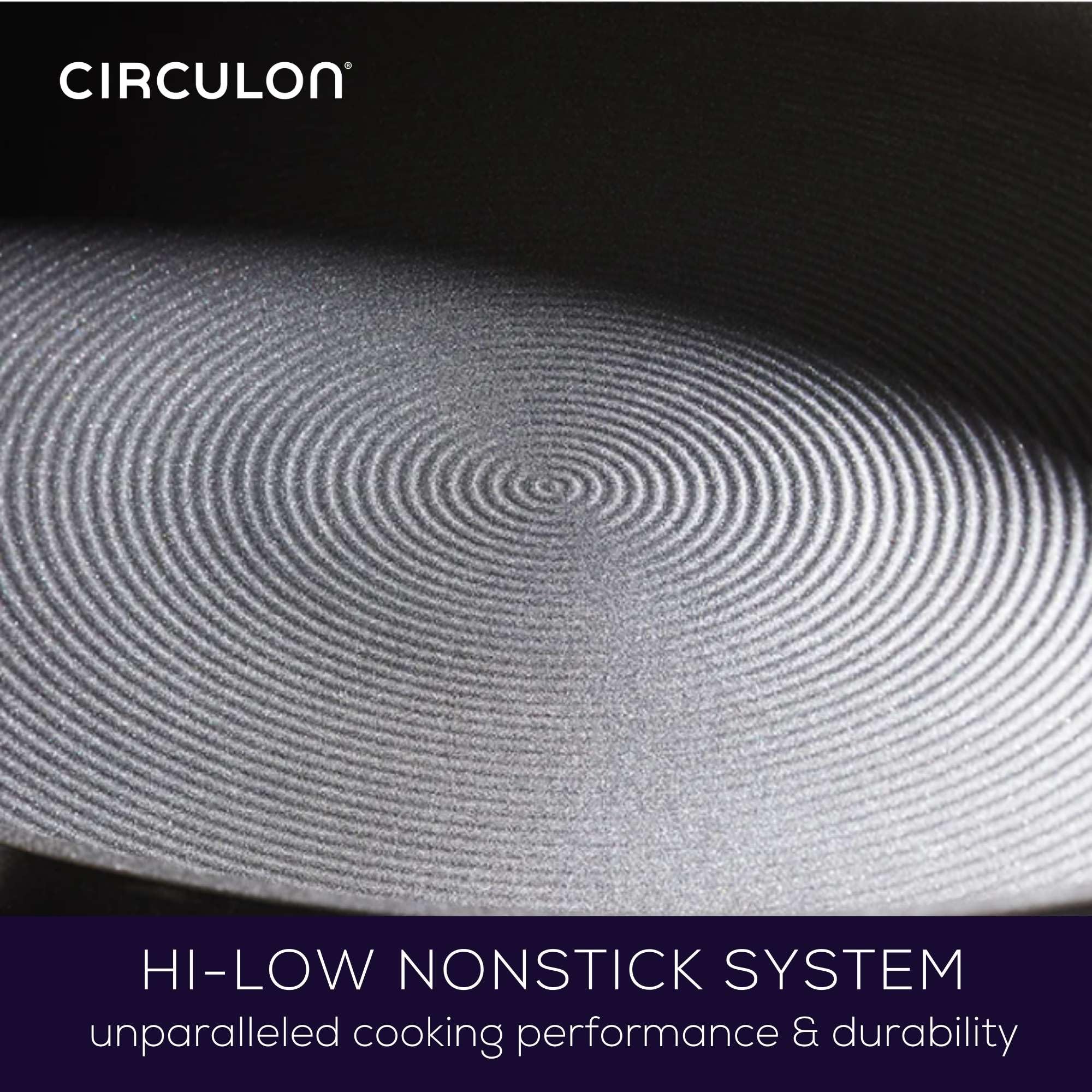 Circulon Radiance scale shot showing 8.5" and 10" pans for portion versatility