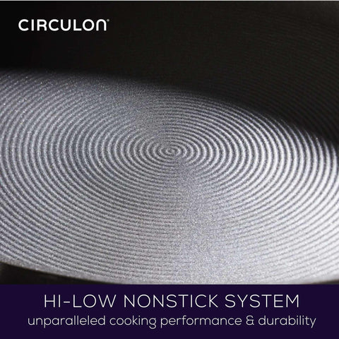 Circulon Radiance scale shot showing 8.5" and 10" pans for portion versatility