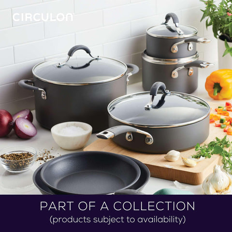 Circulon Radiance pieces in dishwasher rack highlighting convenient cleanup benefit