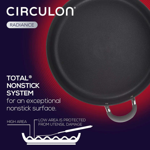 Circulon Radiance frying pancakes in pan to show even browning benefit
