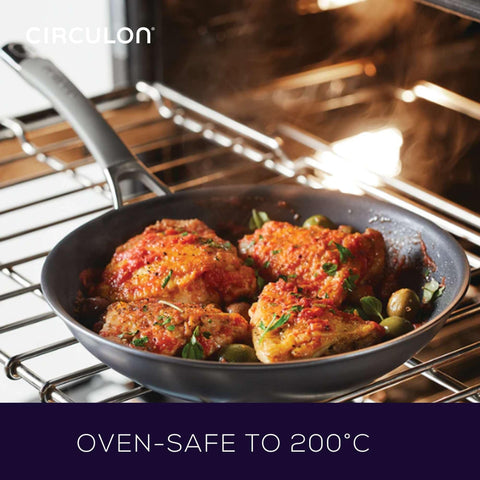 Circulon Radiance cookware next to a ruler for size and scale clarity aiding purchase choice