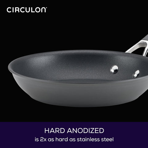 Circulon Radiance skillet close-up revealing smooth cooking surface and even browning benefit