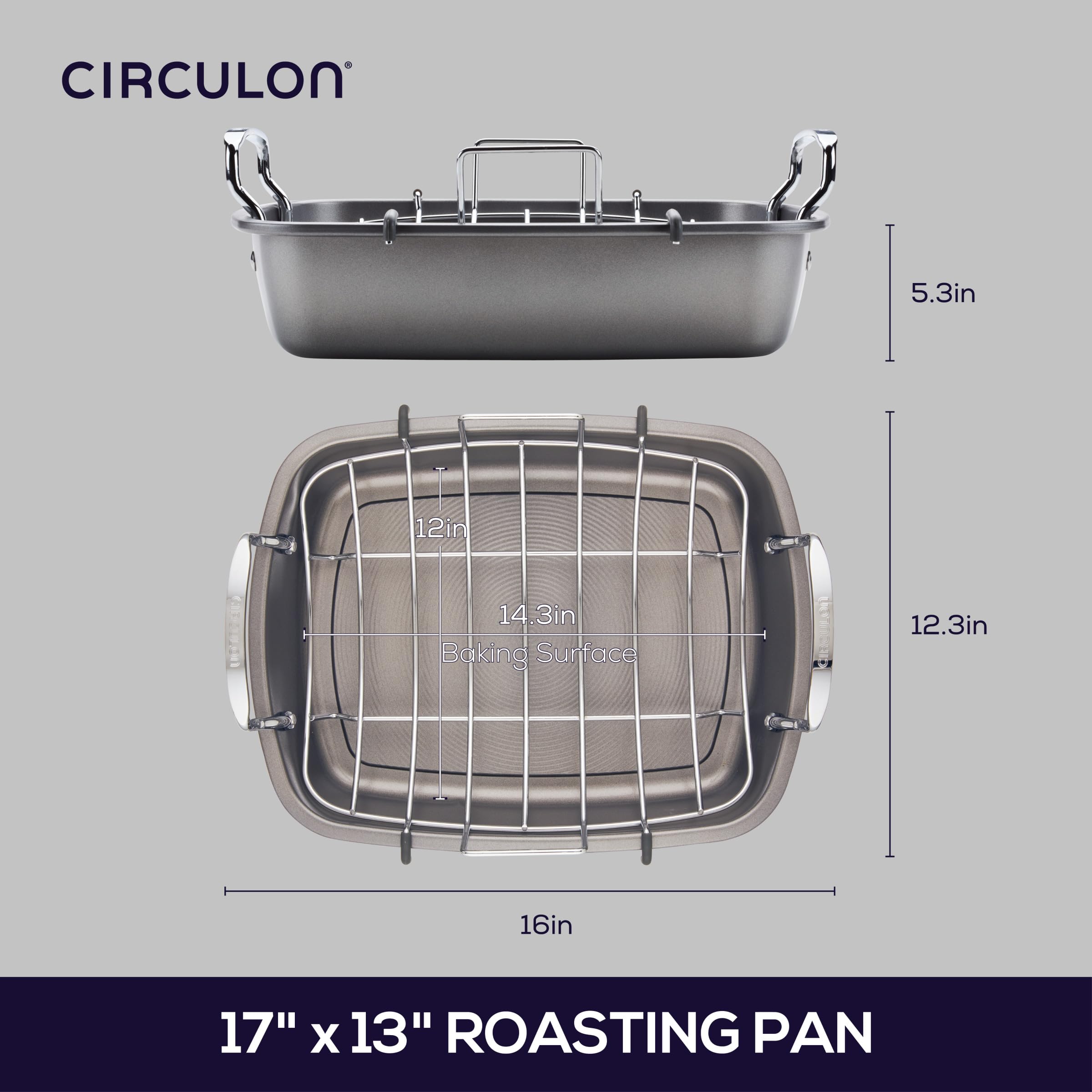 Circulon wide handles providing a secure, confident grip