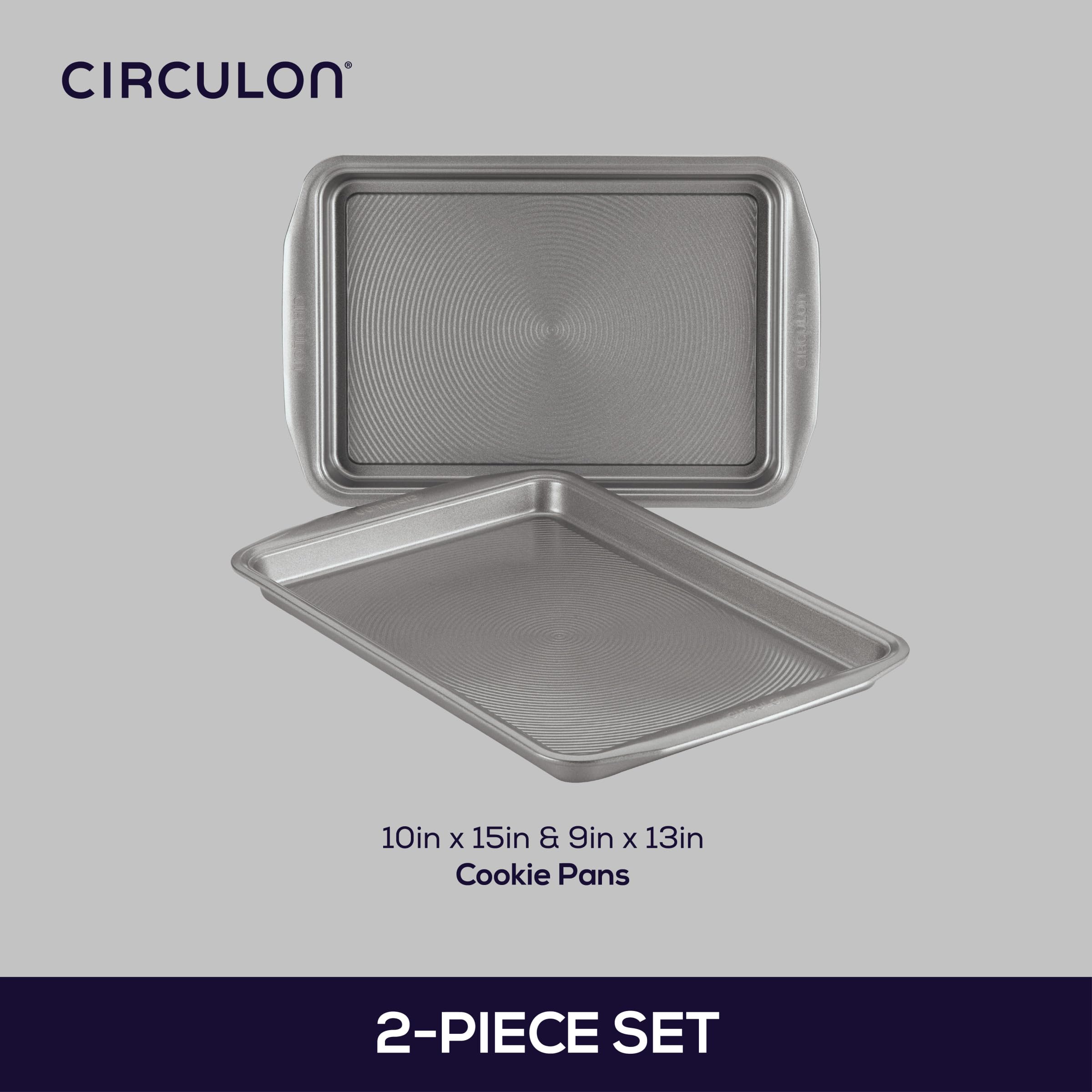 Circulon wide handle detail offering secure grip benefit while wearing mitts