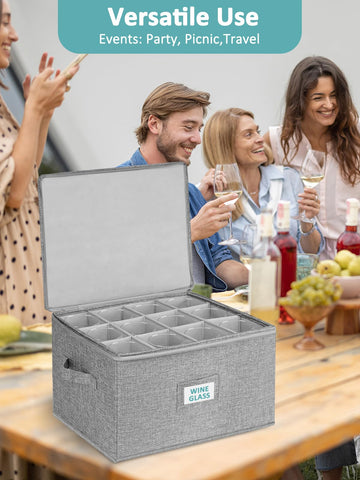 Cirhy box on table near glassware for quick access at events