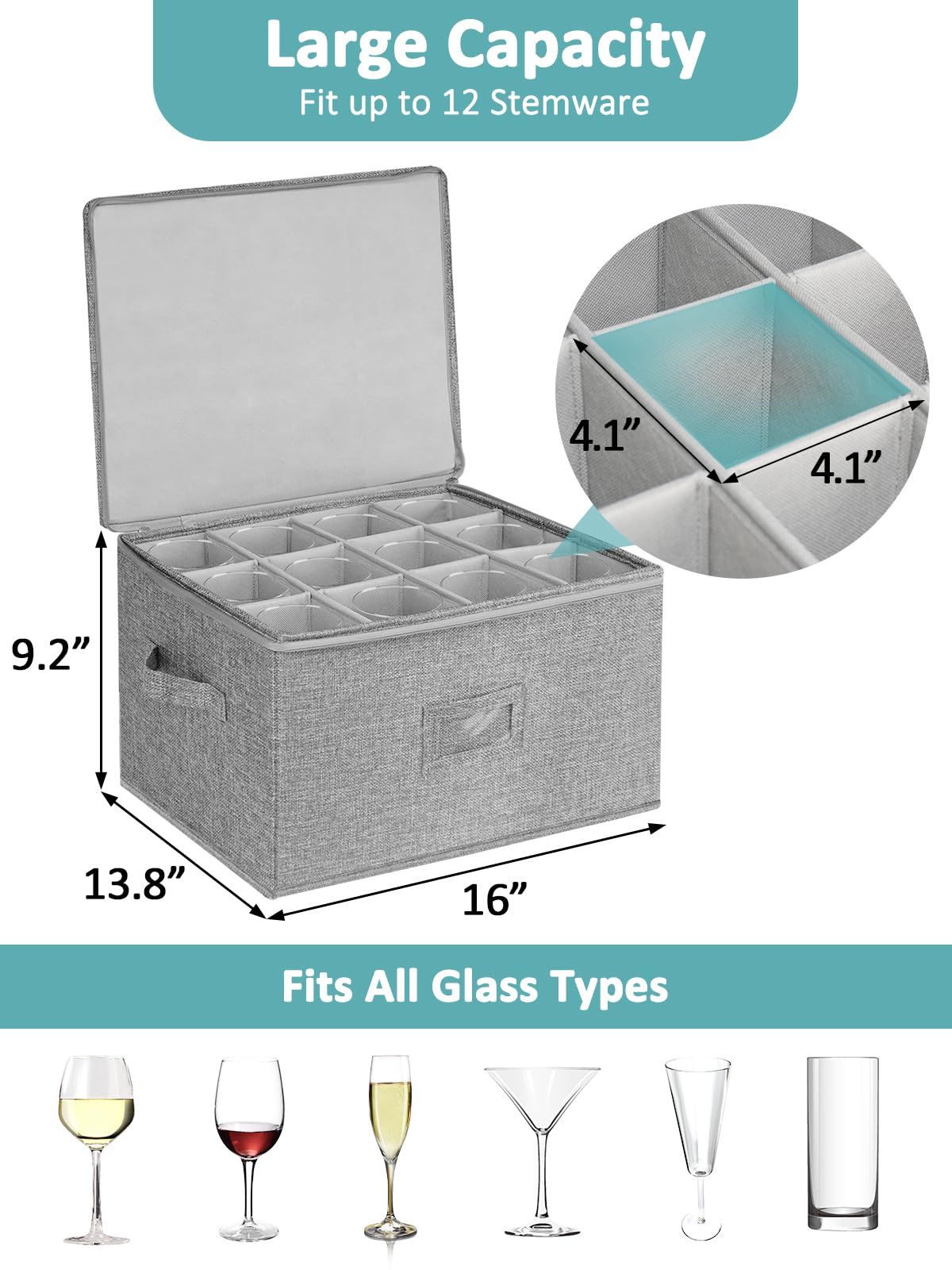 Cirhy open box with 12 vertical compartments for easy loading