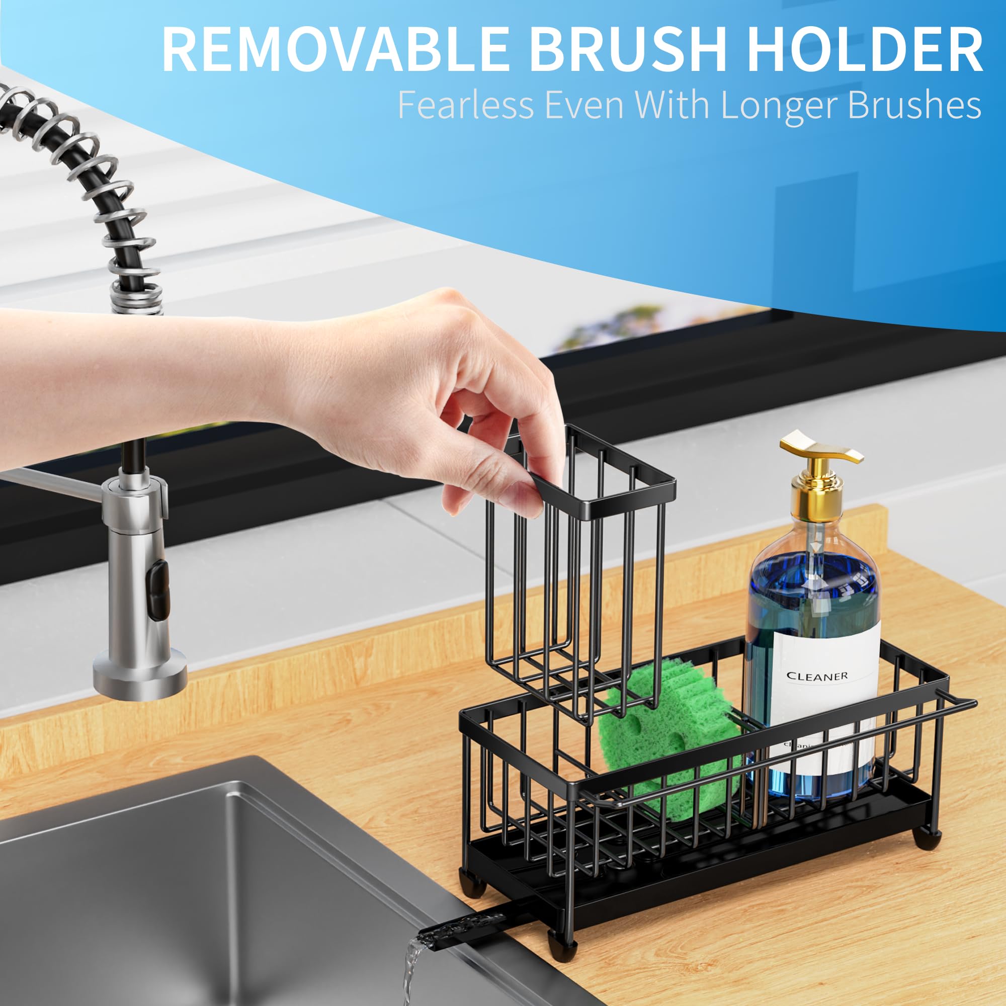 Cisily towel rack with detergent bottle illustrating compact dual storage