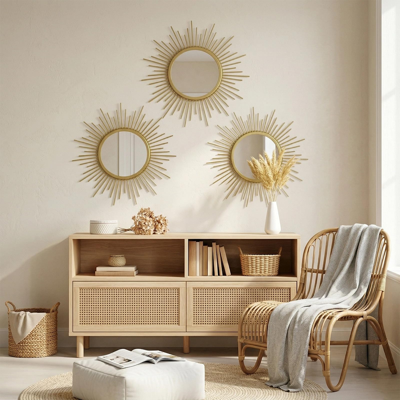Cityelf lifestyle living room display adding boho accent and warm metallic shine