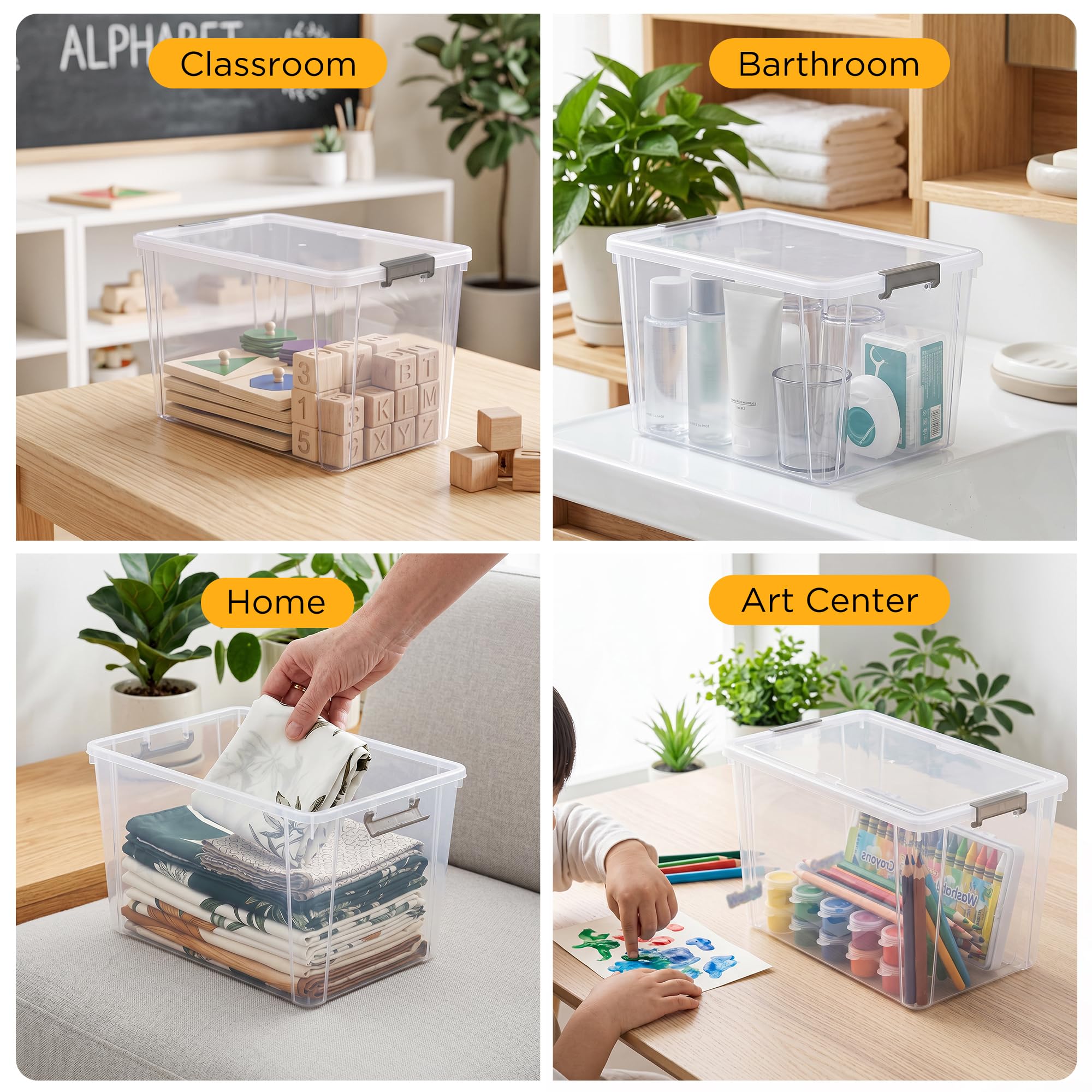 Citylife bins on living room shelf showing tidy home organization benefit