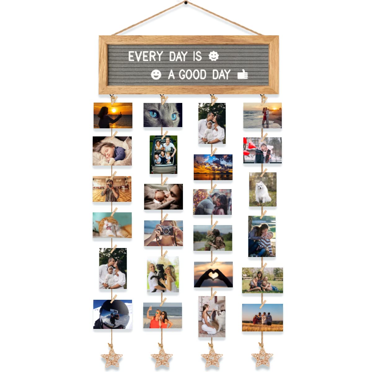 CJIAWYS front view of assembled collage frame showing clean wall display