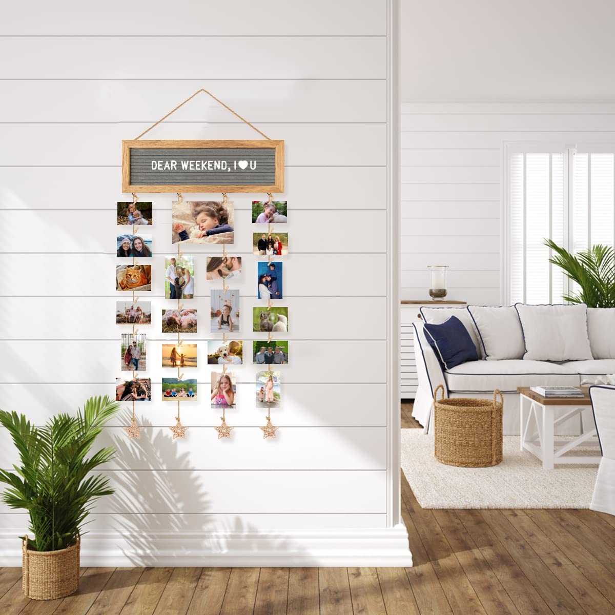 CJIAWYS party wall with photos and letters showing festive display use