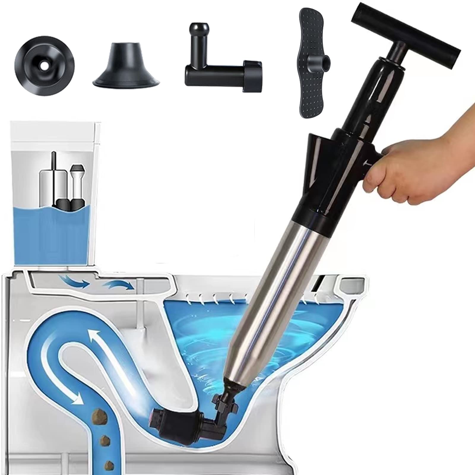 Ckedes front view of the air plunger gun showing robust build and quick use benefit