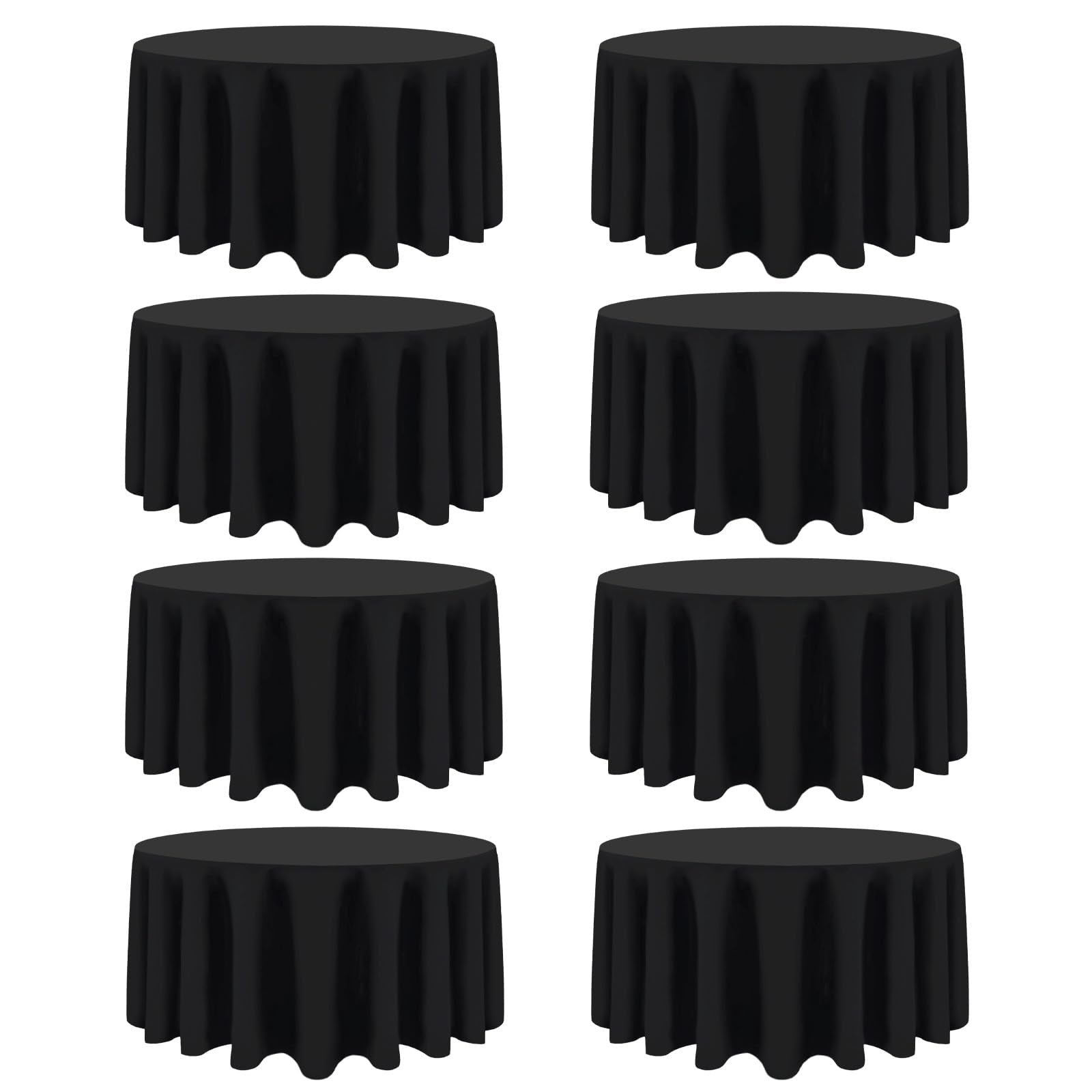 CKIKU front packaging showing eight black tablecloths for easy stocking