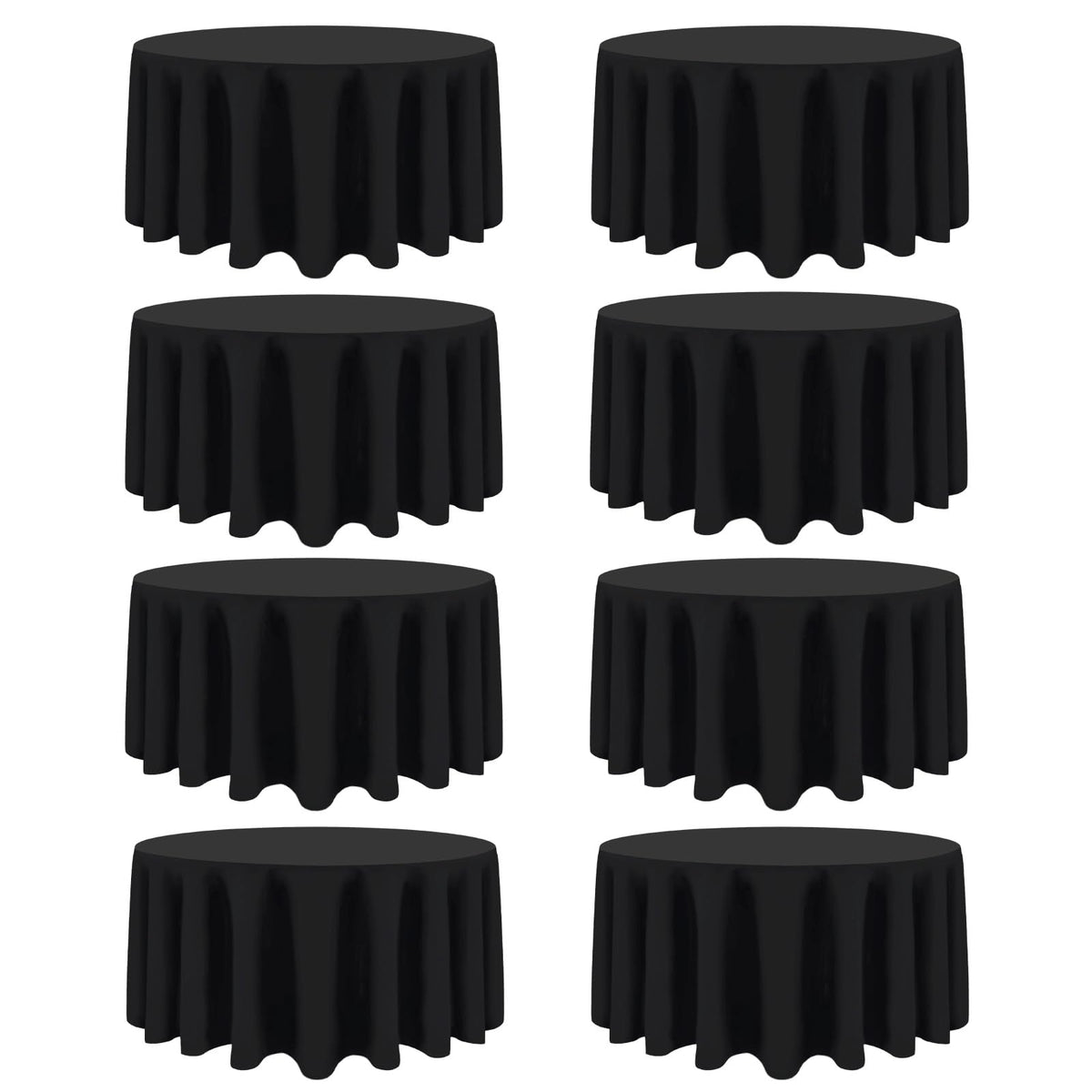 CKIKU front packaging showing eight black tablecloths for easy stocking