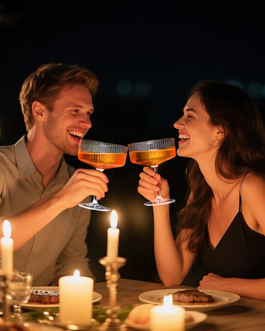 CL FUN lifestyle scene at dinner party demonstrating stylish serving and ambiance