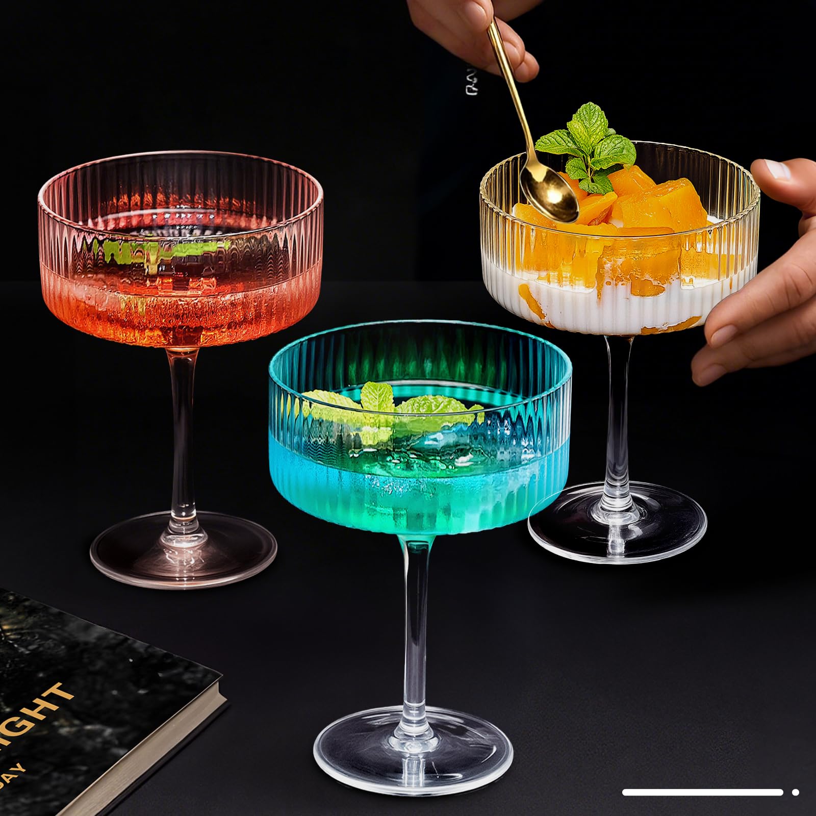 CL FUN set of four display showing coordinated barware collection