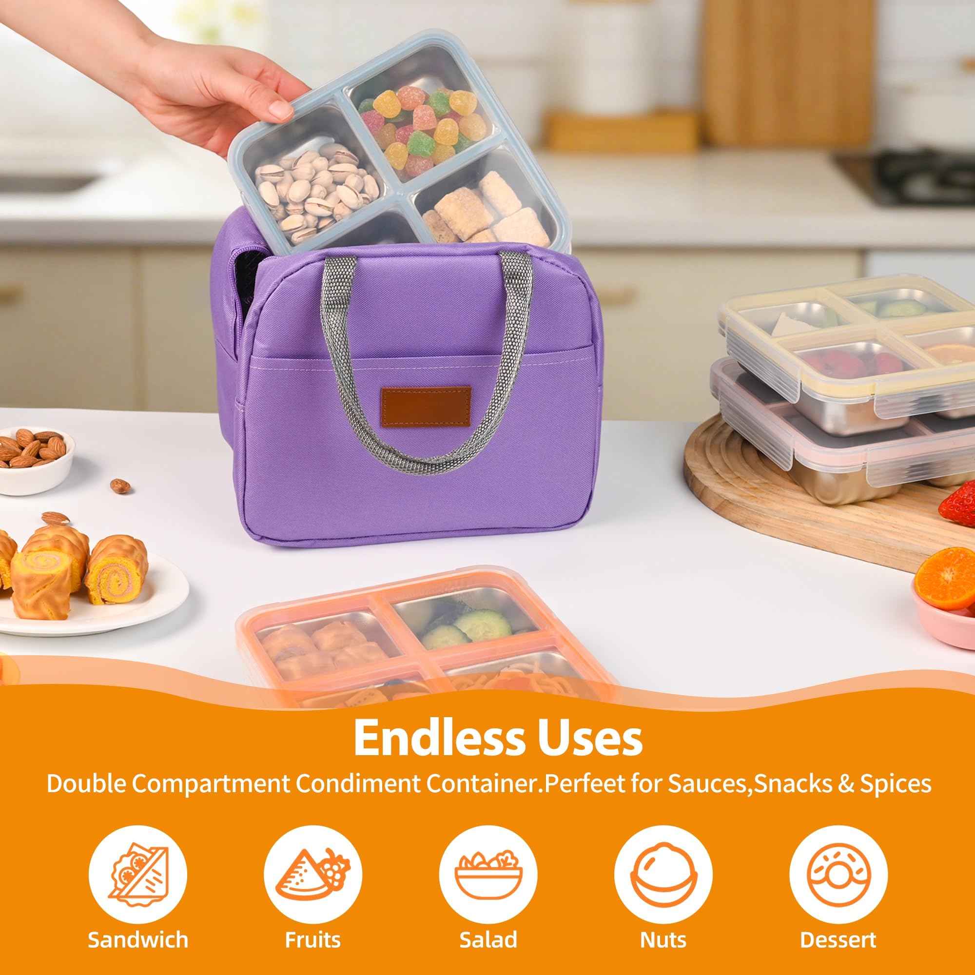 clamder filled with fruit and nuts in a kitchen setting for meal prep convenience