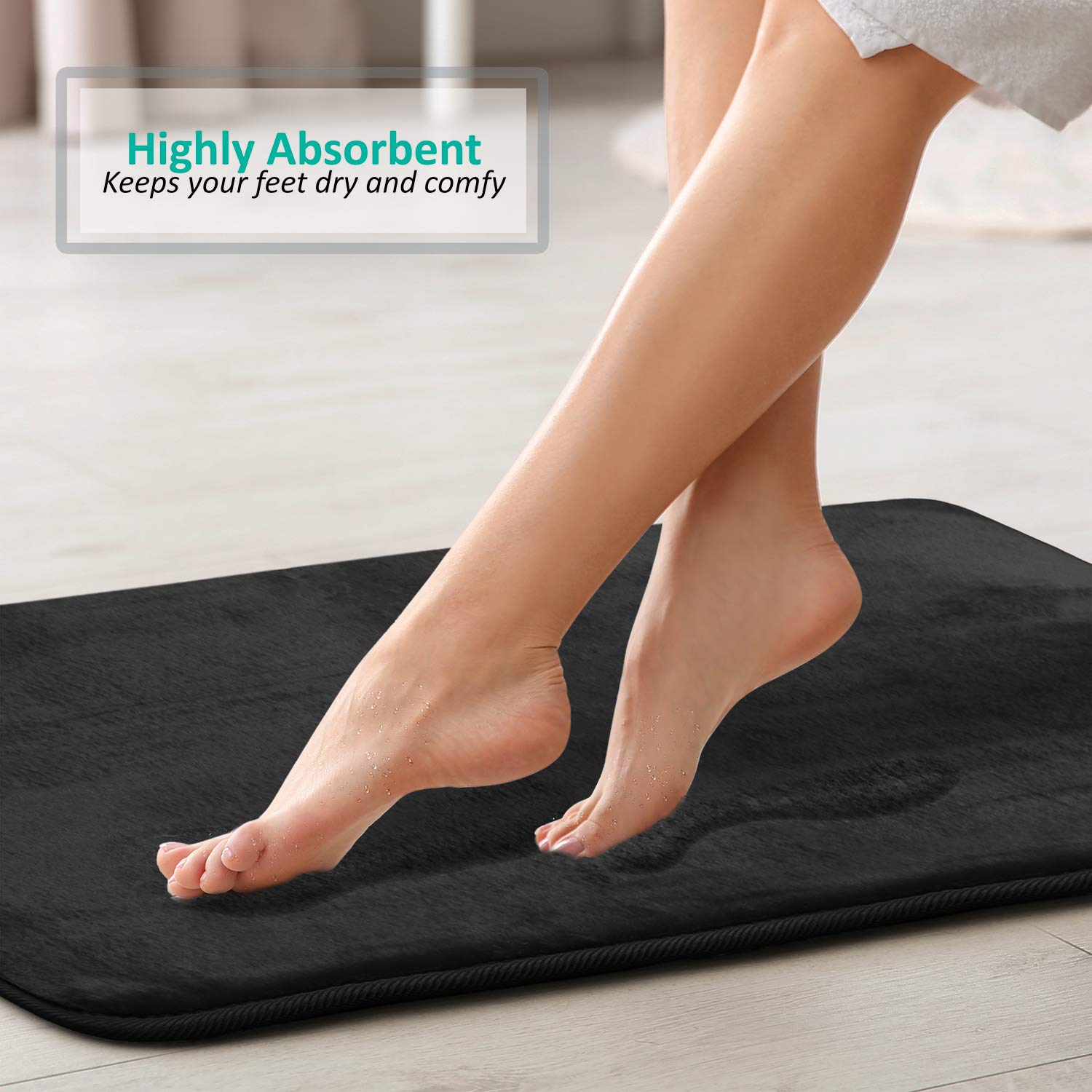 Clara Clark contour mat positioned around a toilet illustrating fit and floor coverage for hygienic comfort