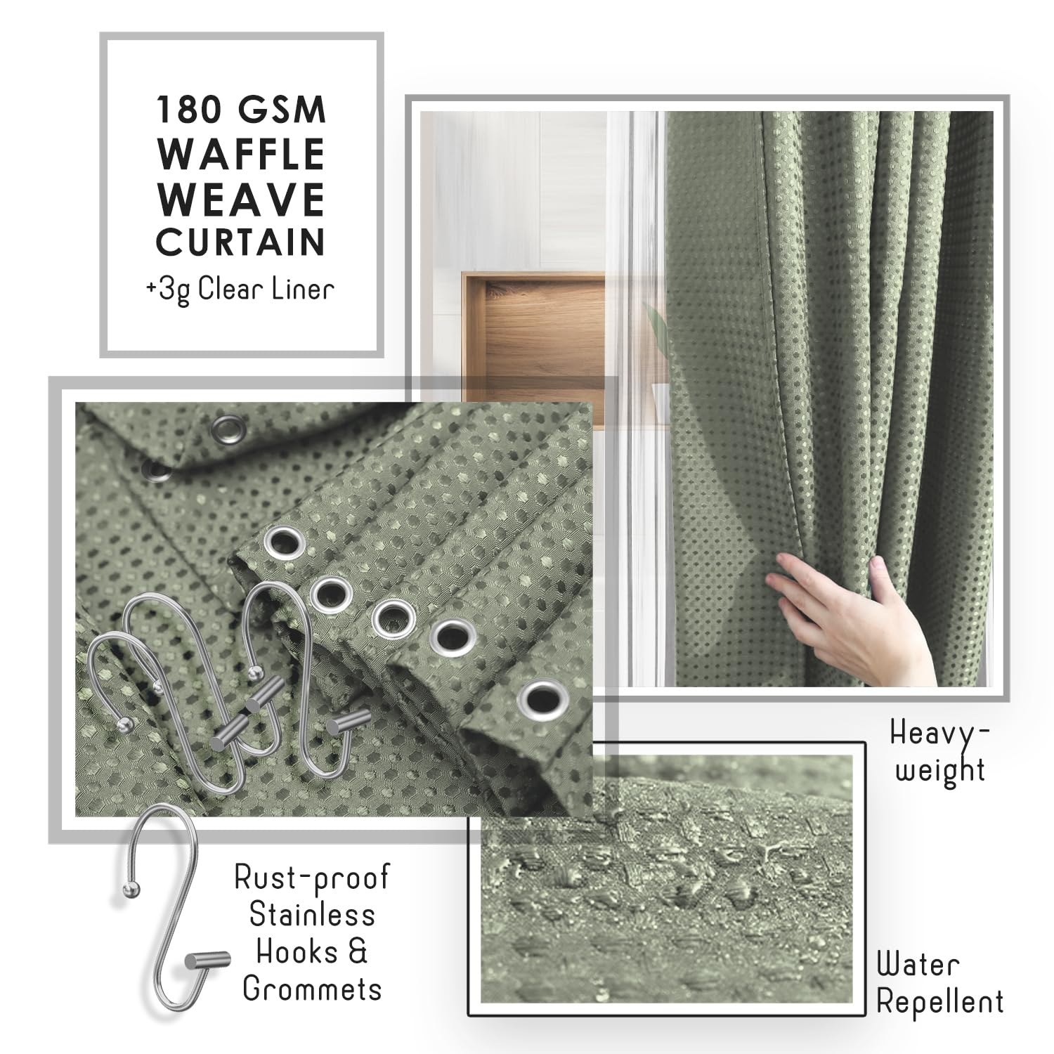 Clara Clark large bath rug placed by tub showing size and grip