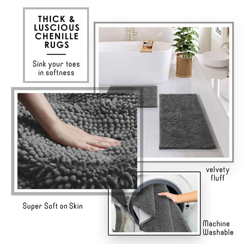 Clara Clark rug underside non-slip backing for stable bathroom footing