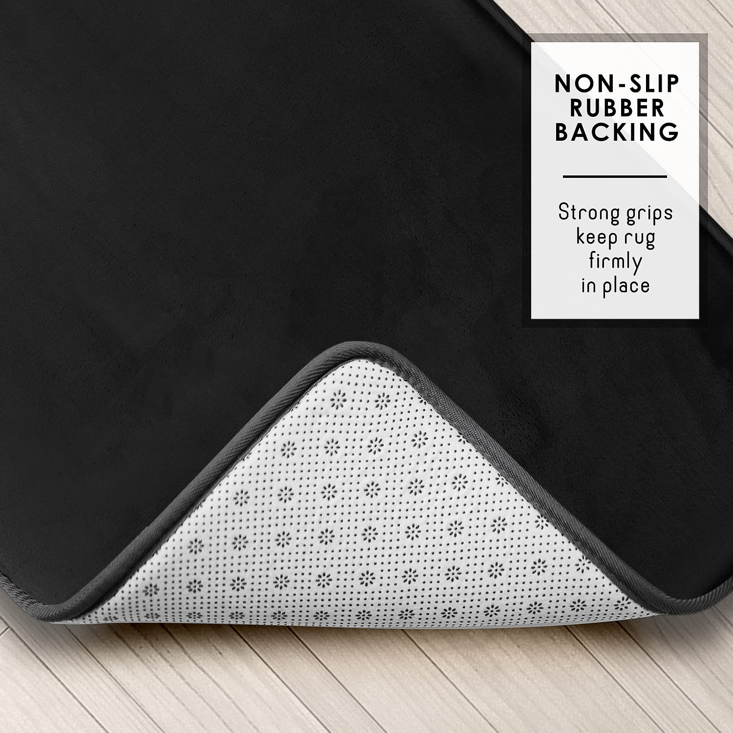 Clara Clark pvc-dot non-slip backing detail demonstrating secure floor grip and slip-resistant safety