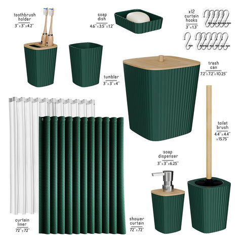 Clara Clark shower curtain full view in bathroom provides coverage and modern waffle texture benefit