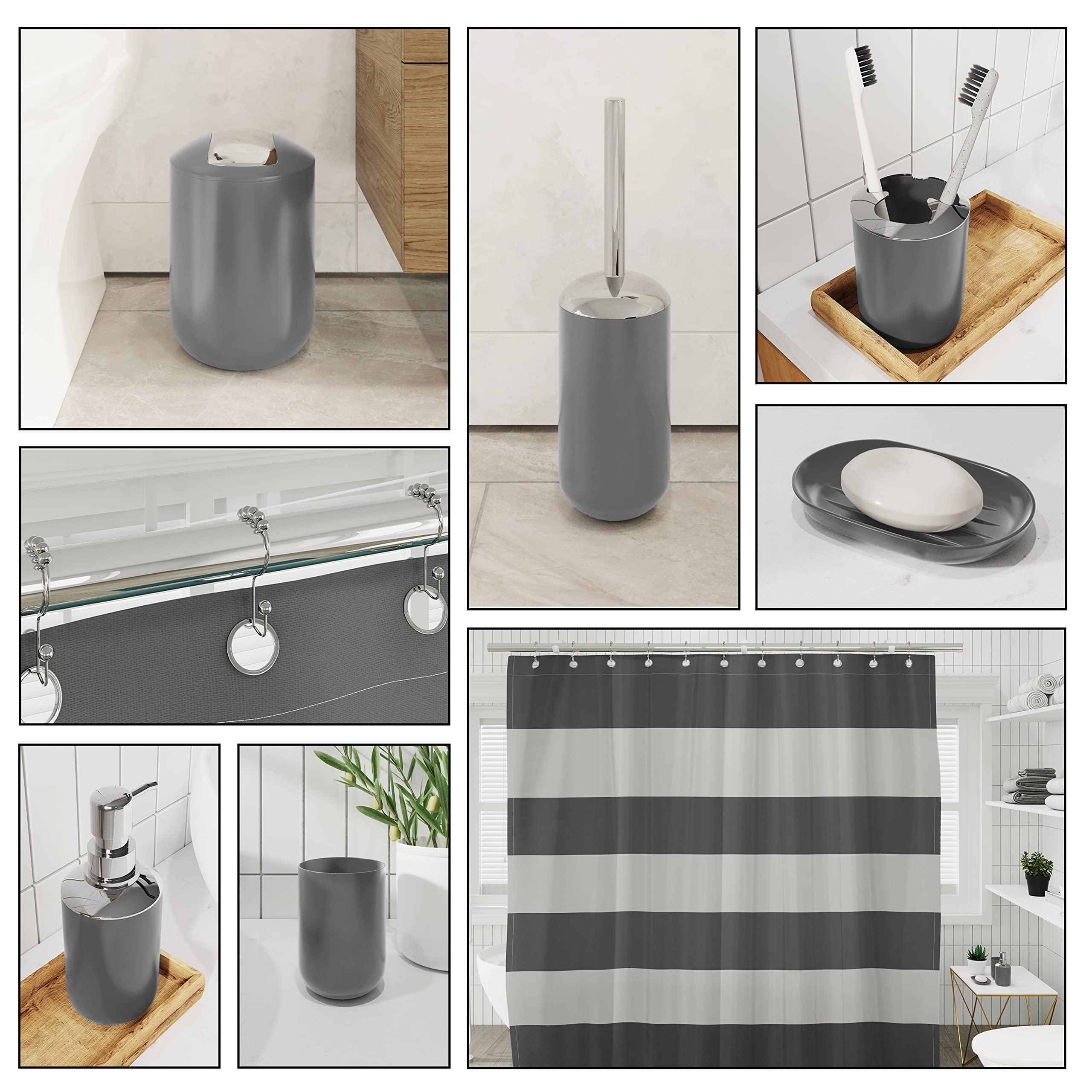 Clara Clark clear shower liner weighted hem preventing billowing and splashes