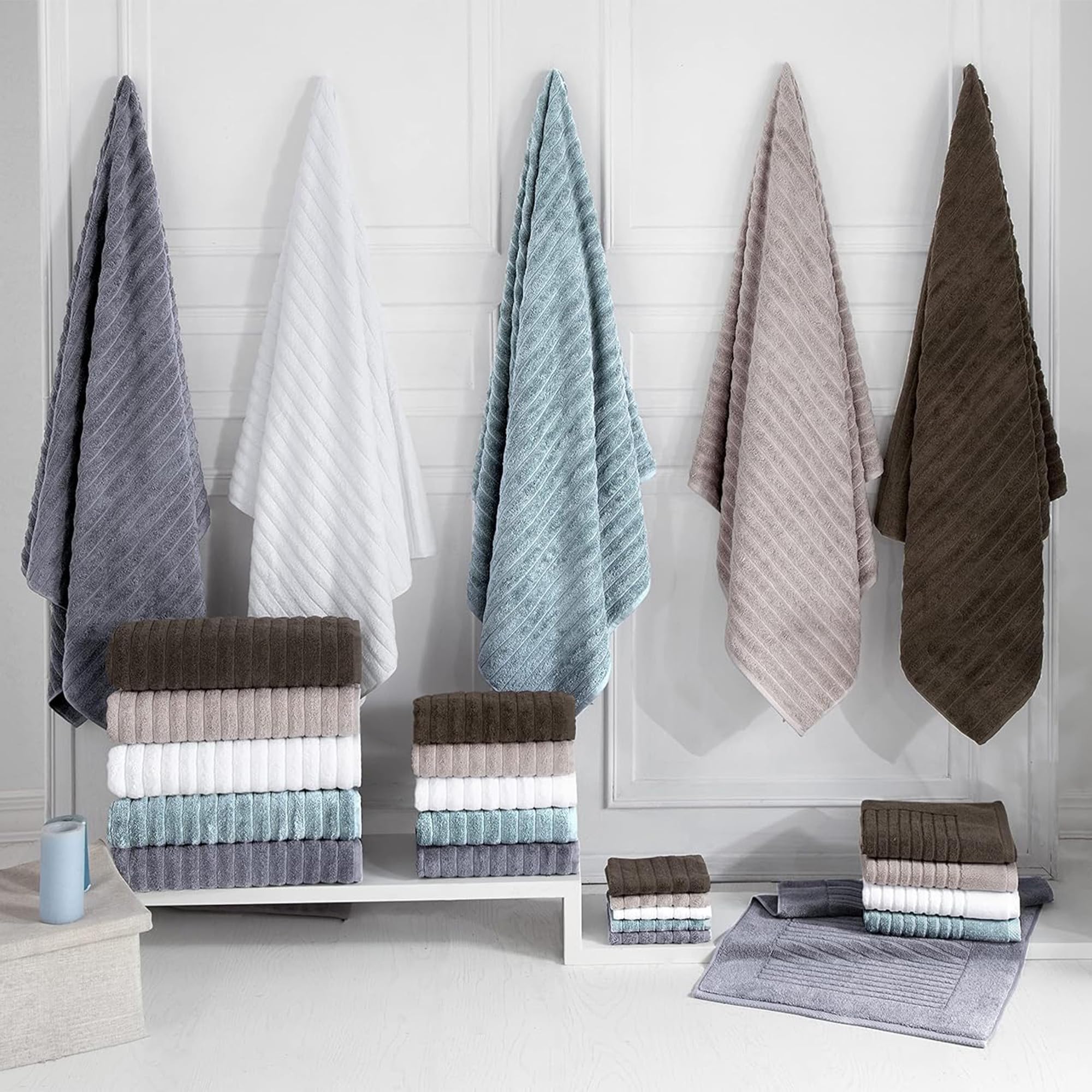 Classic Turkish Towels CTT absorbing water from a wet surface showing fast moisture wicking