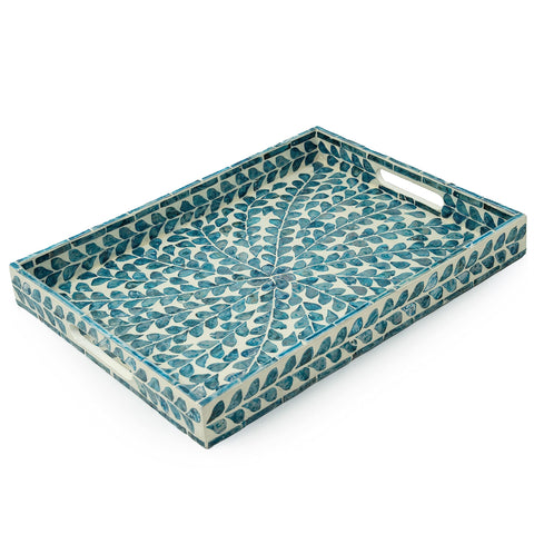 CLAYNIX styled tray with tea set demonstrating serving functionality and decorative appeal