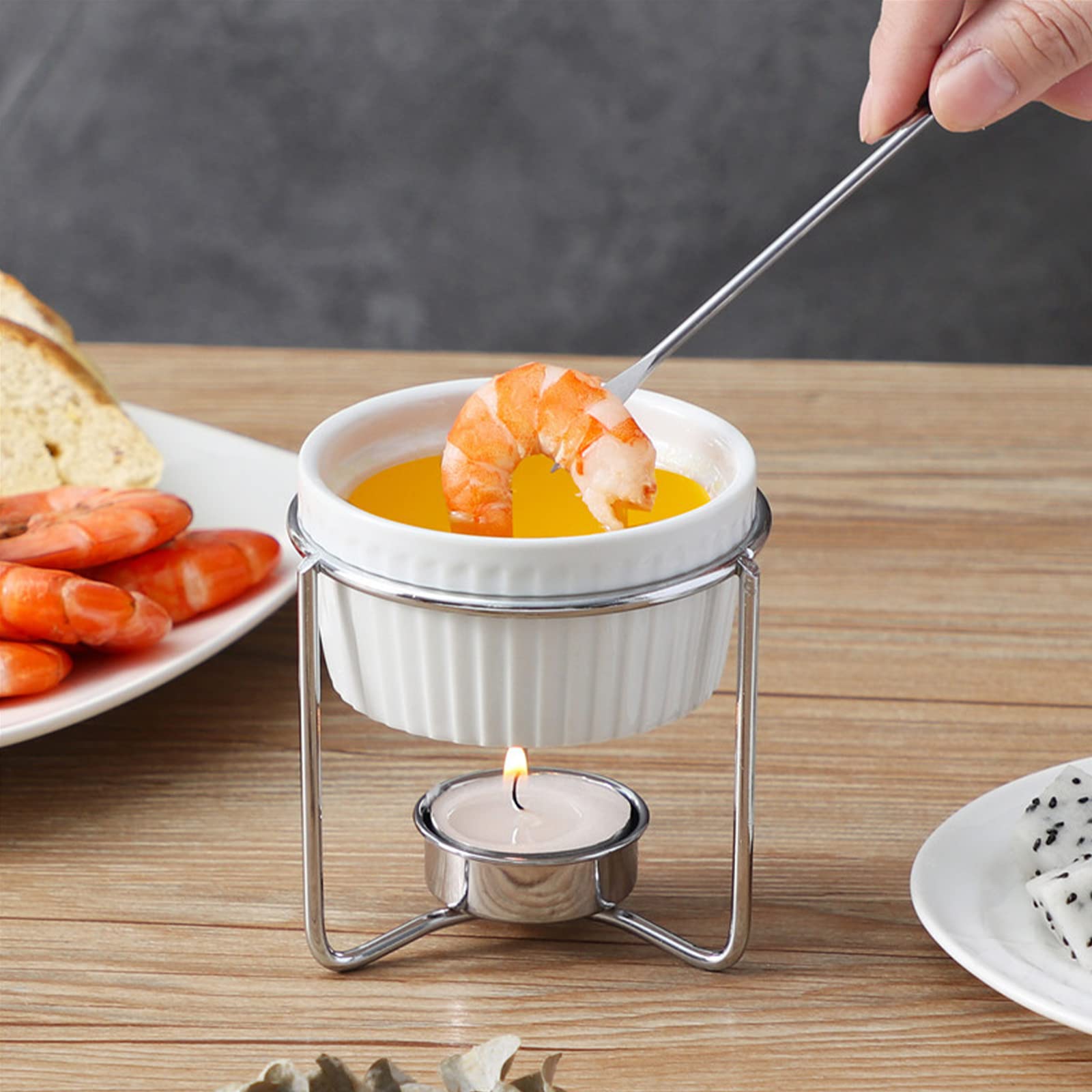 CLEABANKE ceramic butter pot in bracket keeping sauce warm and presentable