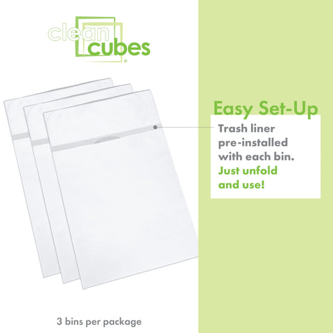 Clean Cubes built-in liner closeup highlighting secure liner that prevents slipping
