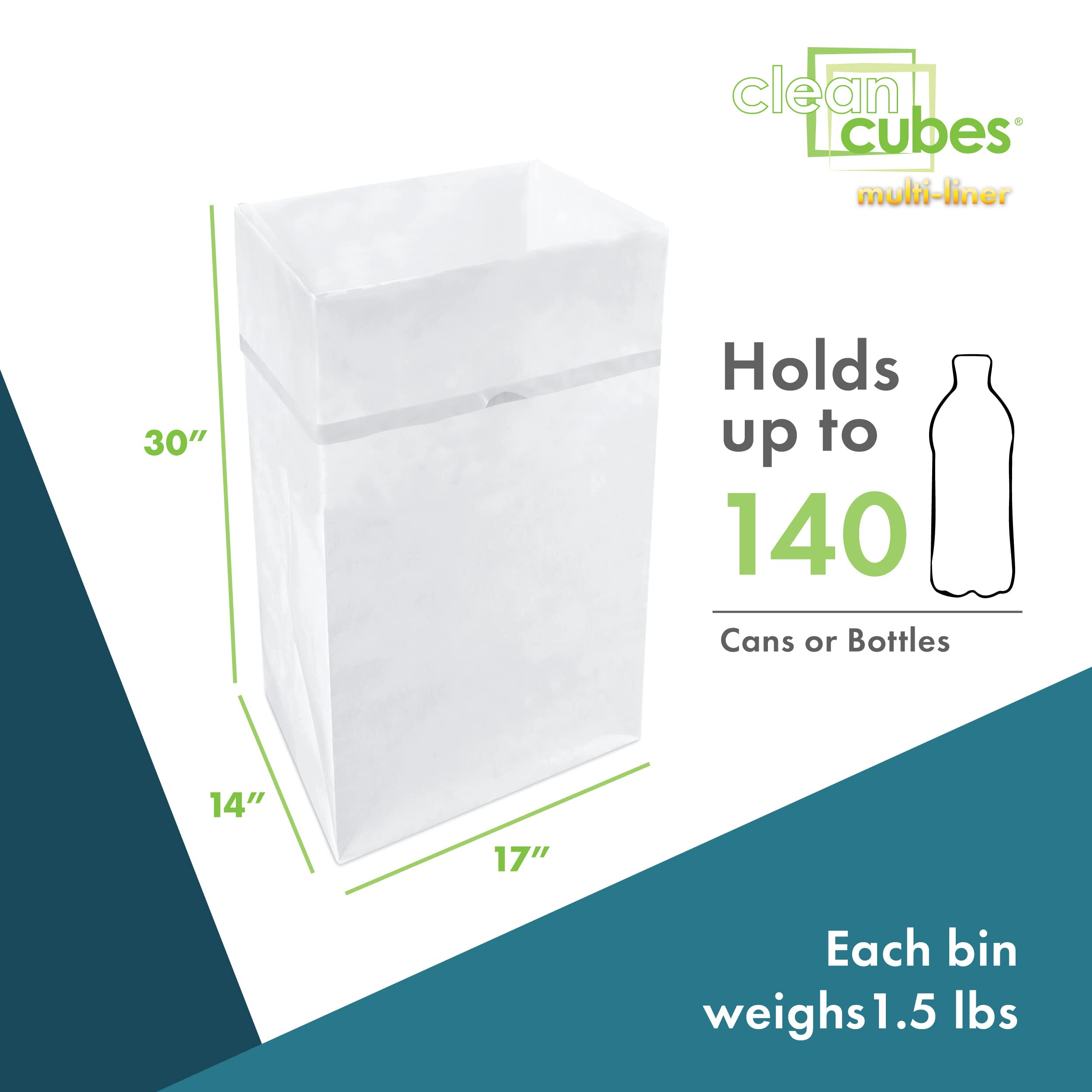 Clean Cubes filled liner being removed highlighting fast liner swap convenience