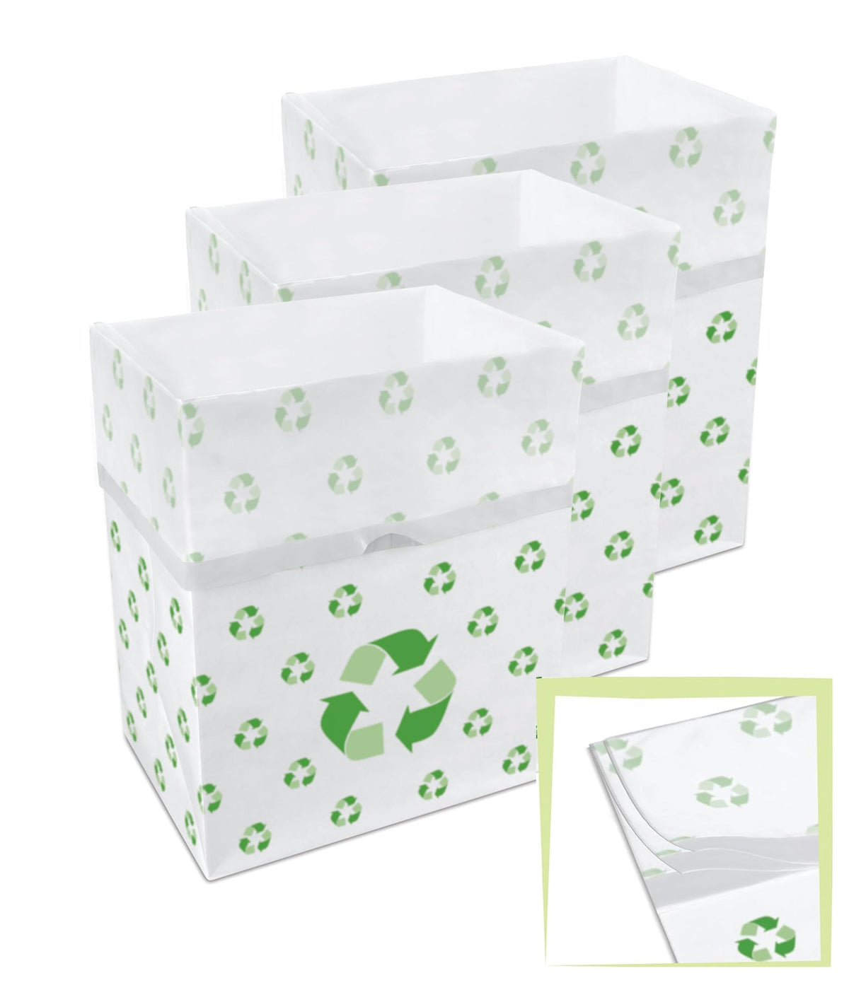 Clean Cubes front packaging showing three recyclable pop-up bins and benefits