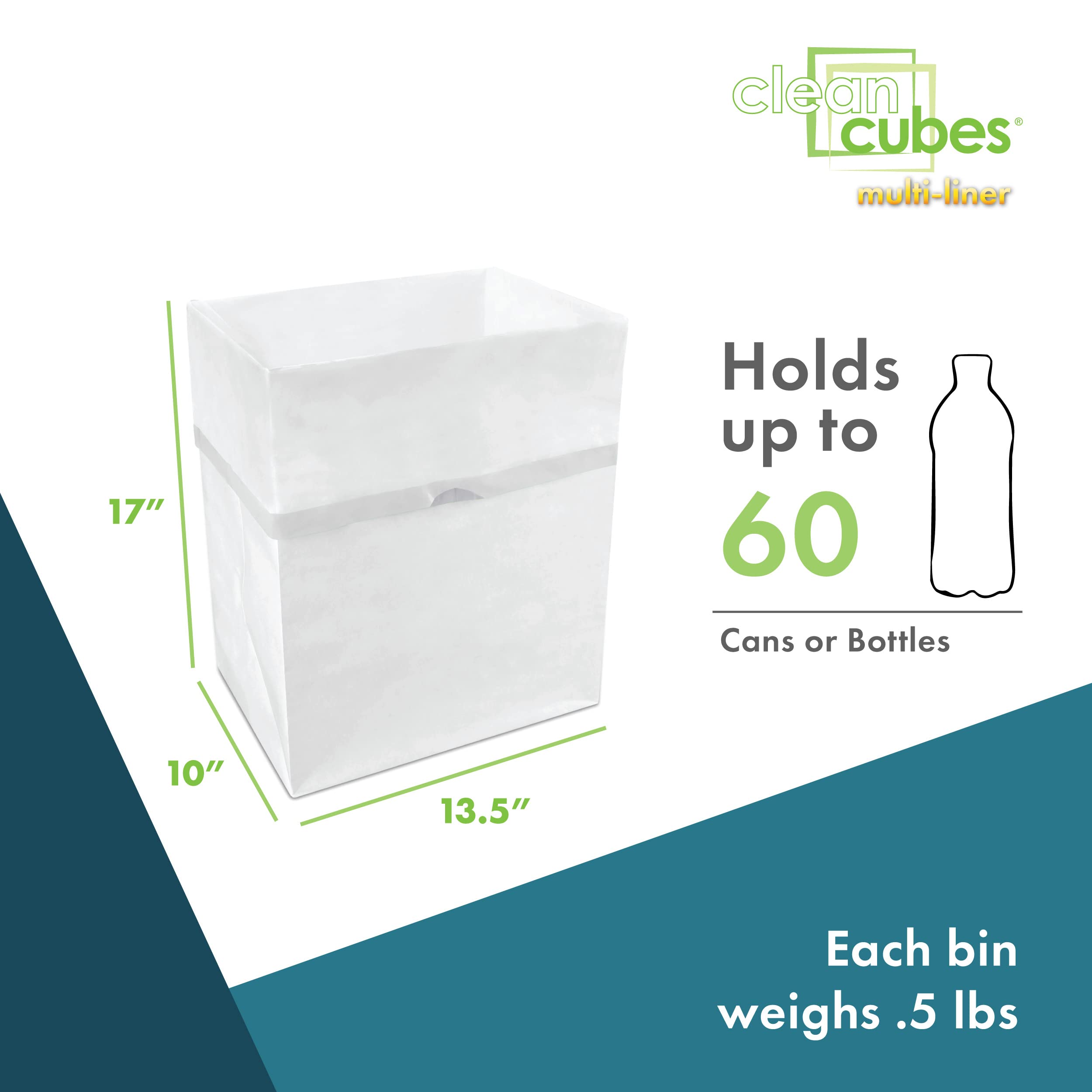 Clean Cubes liner close-up highlighting reinforced wire rim for easy upright use