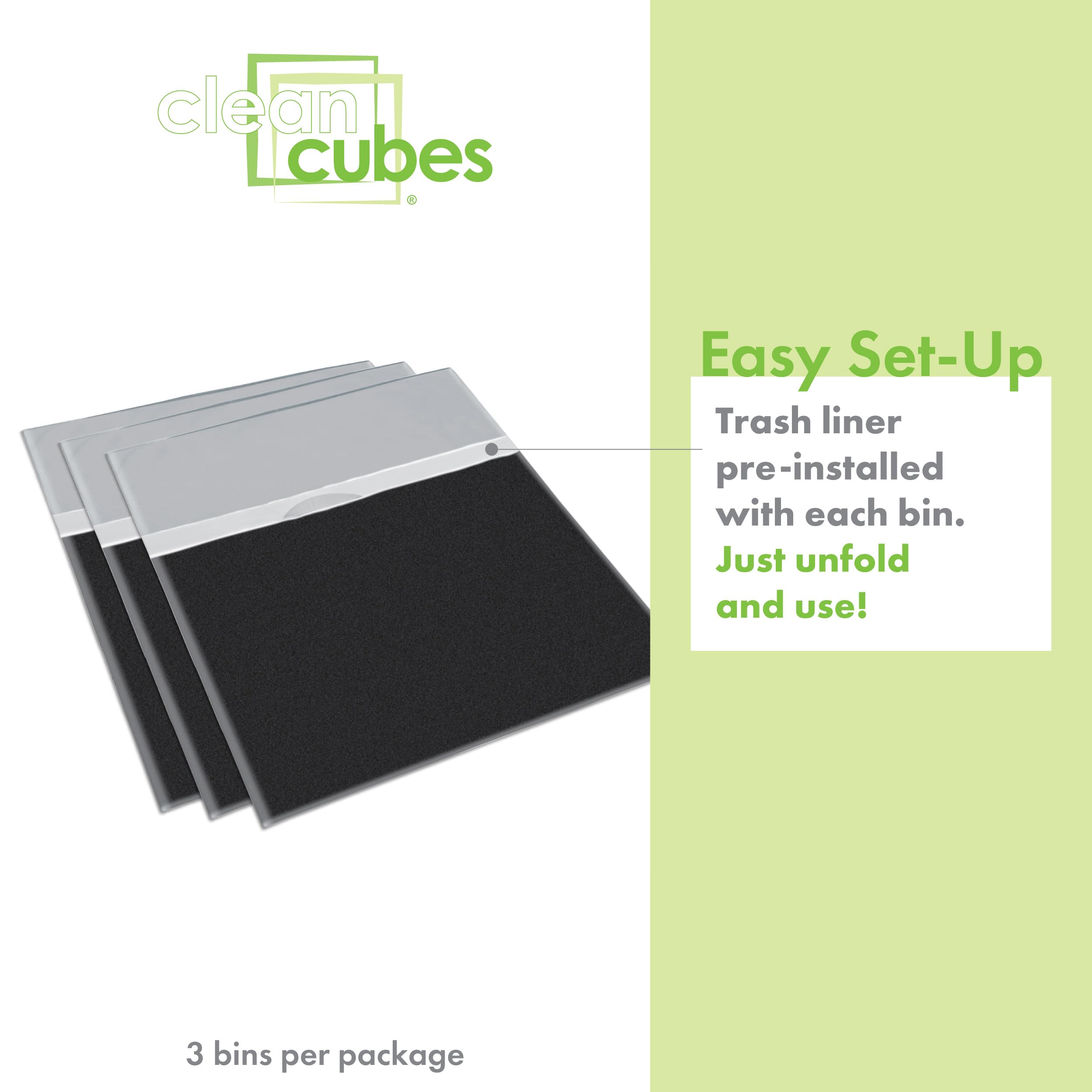Clean Cubes built-in liner closeup demonstrating secure no-slip benefit