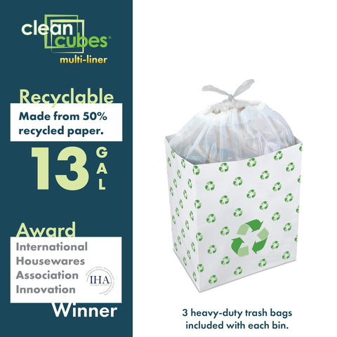 Clean Cubes with three pre-stacked liners ready to pull and replace