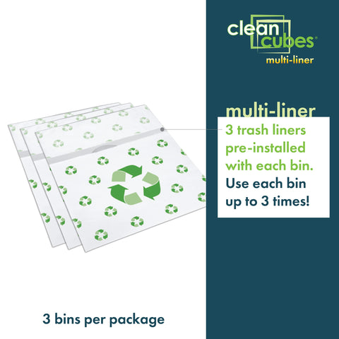 Clean Cubes in use at party beside buffet for easy guest waste disposal